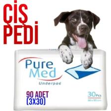 Pure Med 60X90 cm Kedi Köpek Çiş Pedi 90 Adet (3X30)