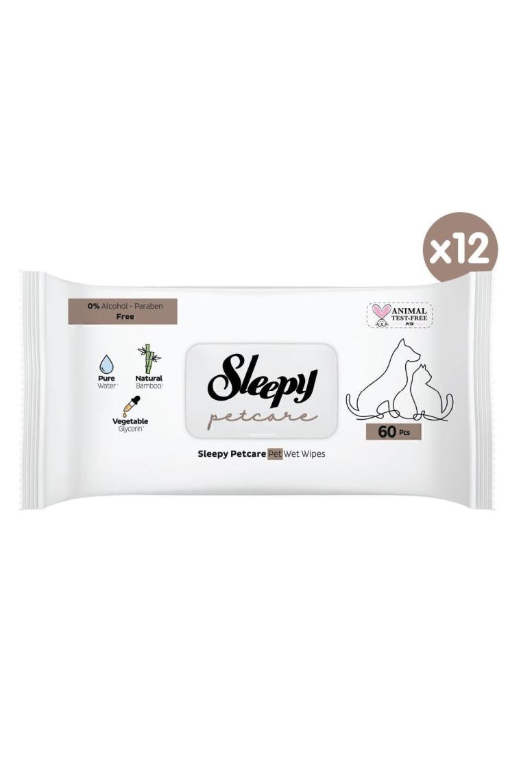 Sleepy Petcare Evcil Hayvan Islak Havlusu 12X60 Yaprak