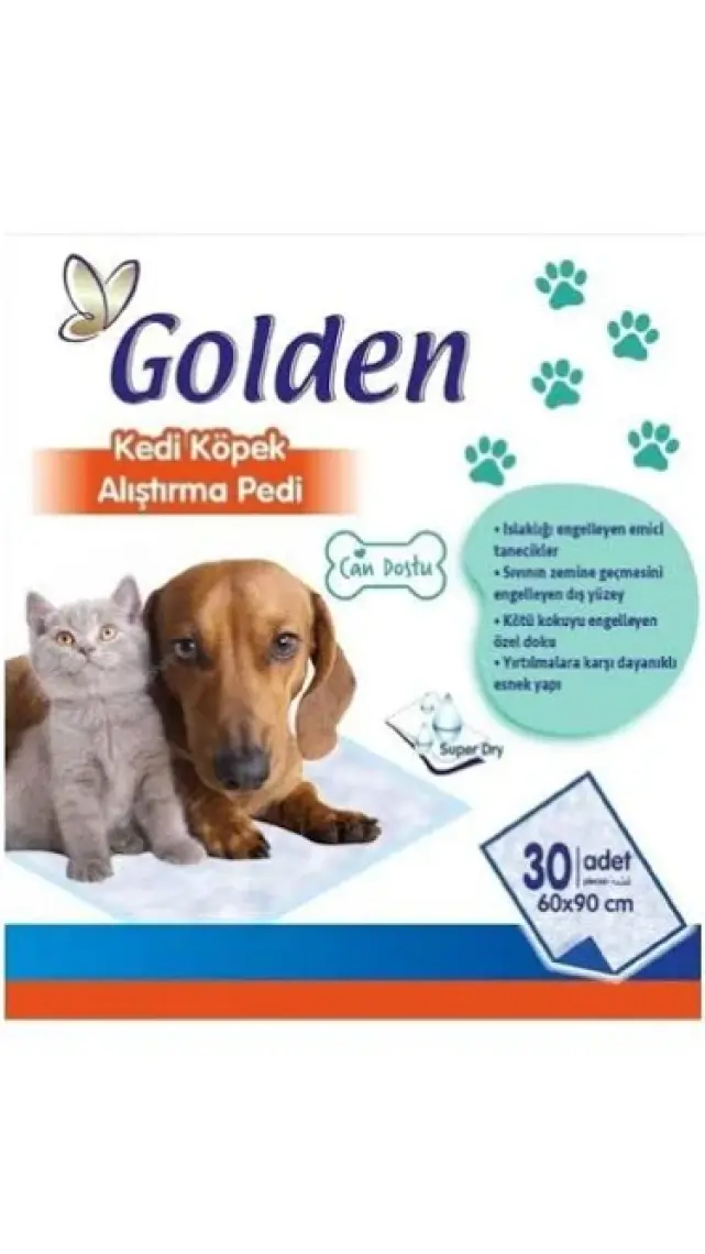 Golden Kedi-Köpek Alıştırma Pedi (30 Adet) (Kedi-Köpek Çiş Pedi)