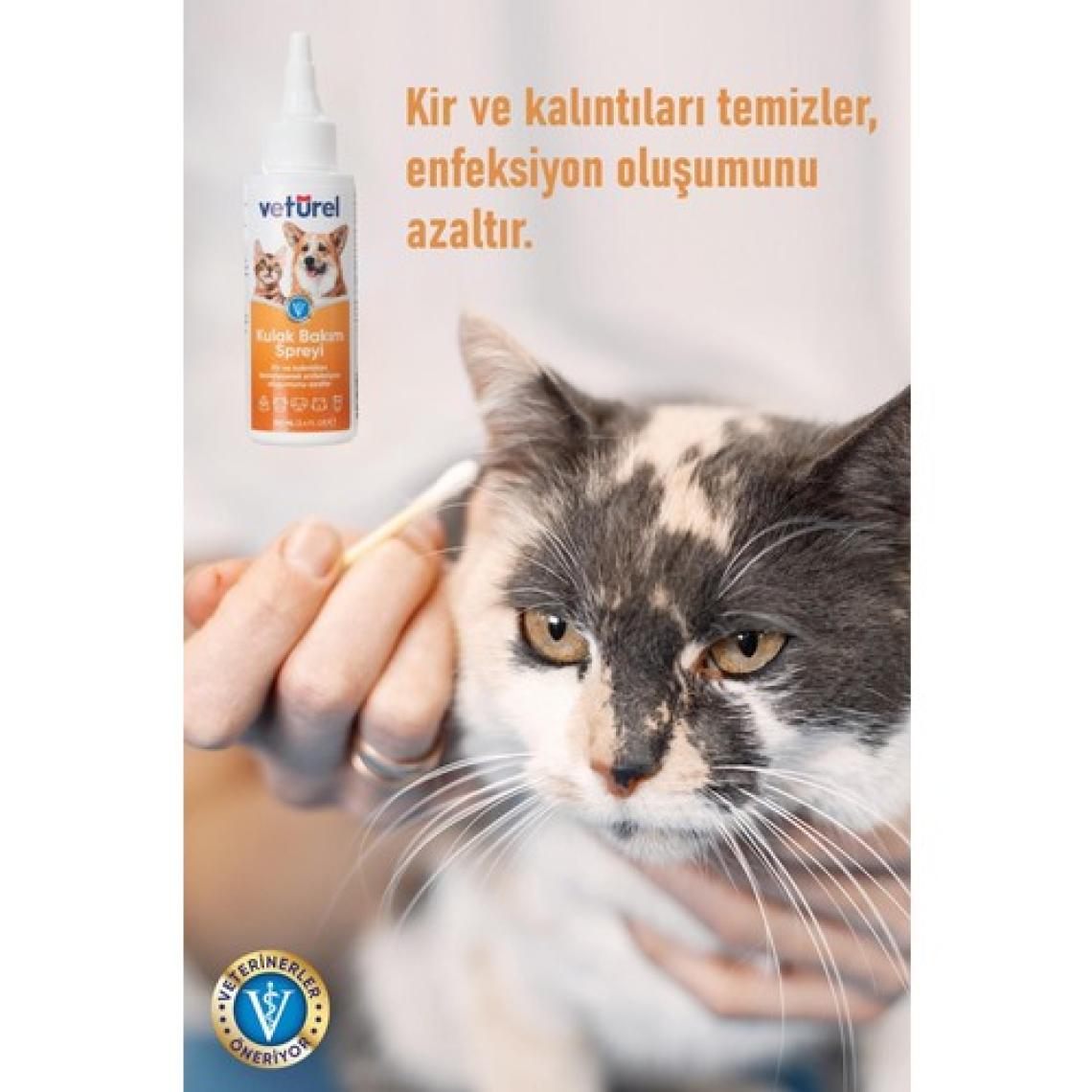 Kulak Bakım Spreyi 2x100 ml Köpek Kulak Temizleme Kedi Kulak Uyuzu Kir Bulaş