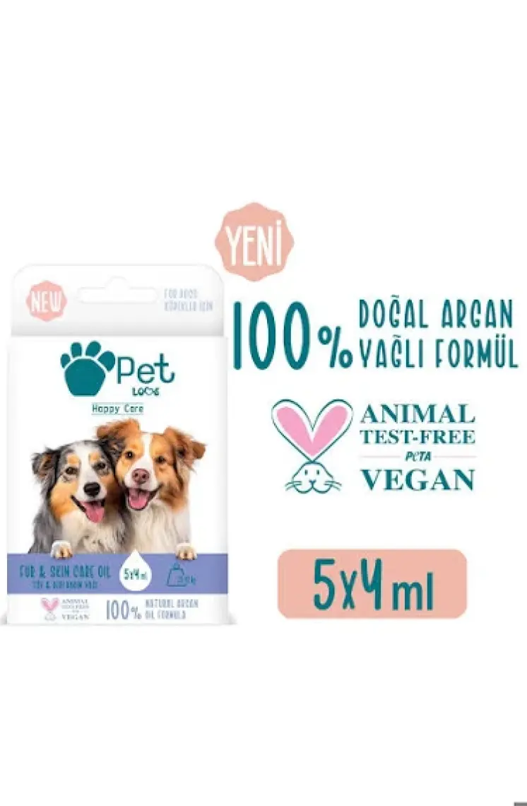 Pet Love Köpekler Için Tüy Bakım Yağı 5x4 ml 100% Doğal Argan Yağlı