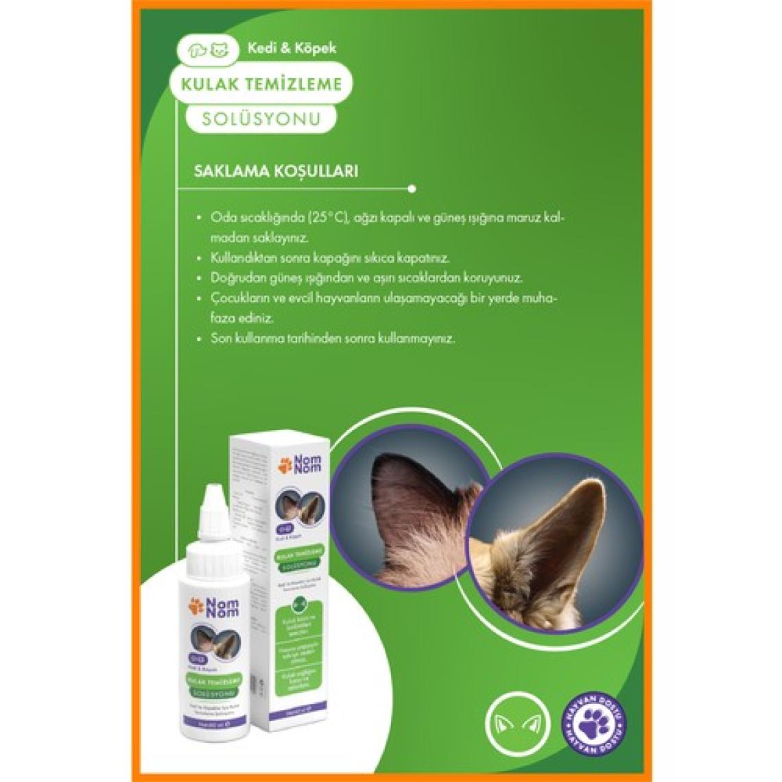 NomNom Kedi ve Köpek Kulak Temizleme Solüsyonu 60 ml – Kulak Kiri Temizleme ve Bakım