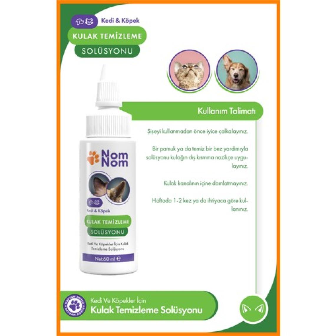 NomNom Kedi ve Köpek Kulak Temizleme Solüsyonu 60 ml – Kulak Kiri Temizleme ve Bakım