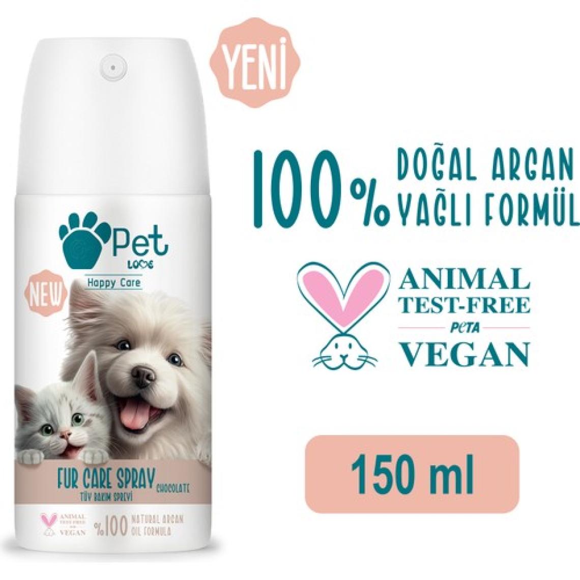 Pet Love Kediler Ve Köpekler İçin Tüy Bakım Spreyi Çikolata 150 Ml Doğal Argan Yağlı