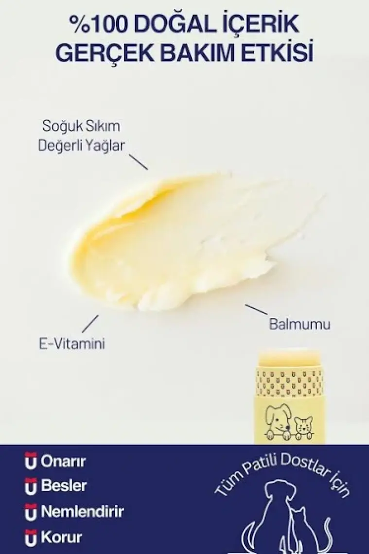 Kedi Köpek Pati Balm %100 Doğal Nemlendirici Stick Dirsek Burun Koruyucu Onarıcı Bakım - 40GR