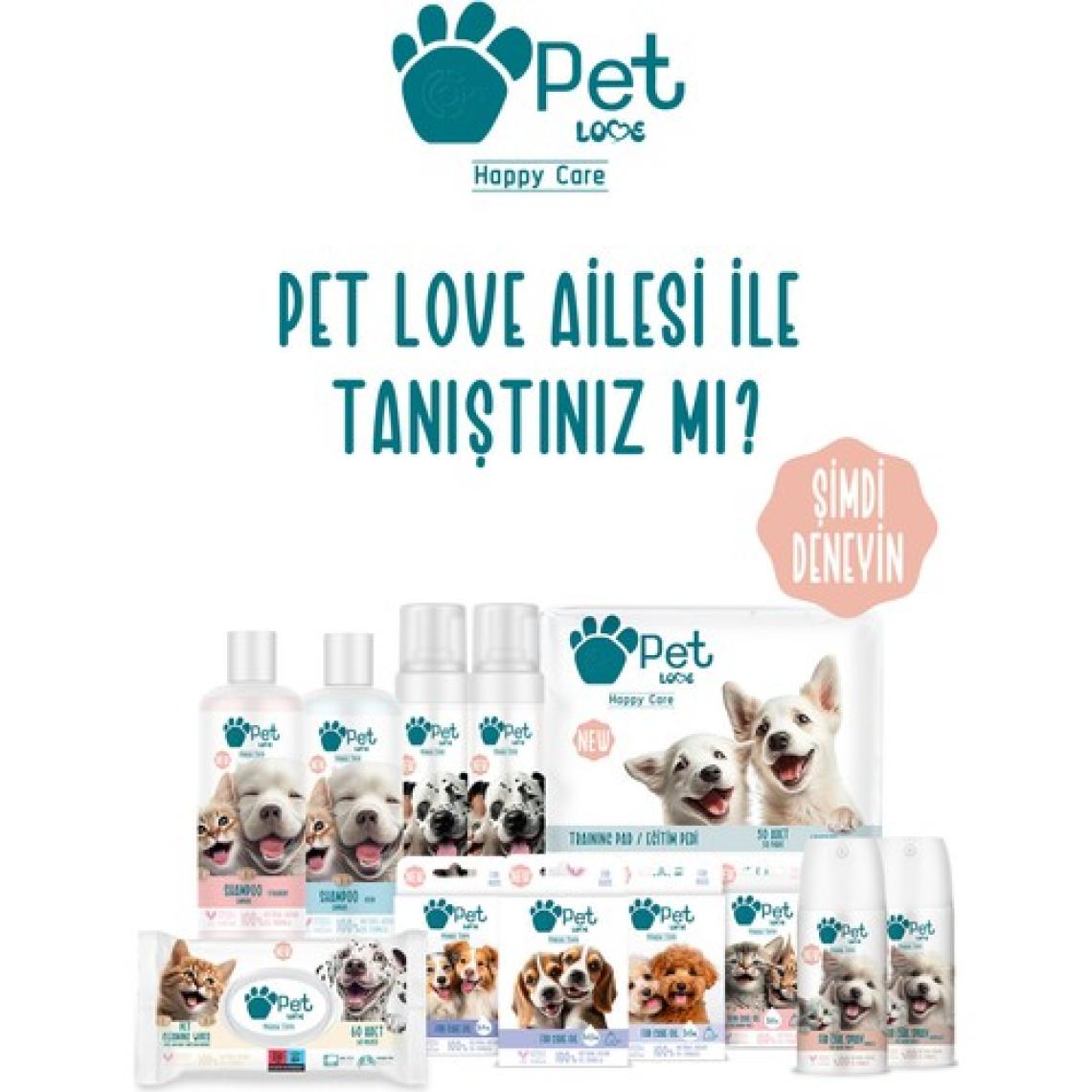 Pet Love Kediler ve Köpekler İçin Temizleme Mendili 3X60 Adet 100% Doğal Argan Yağlı