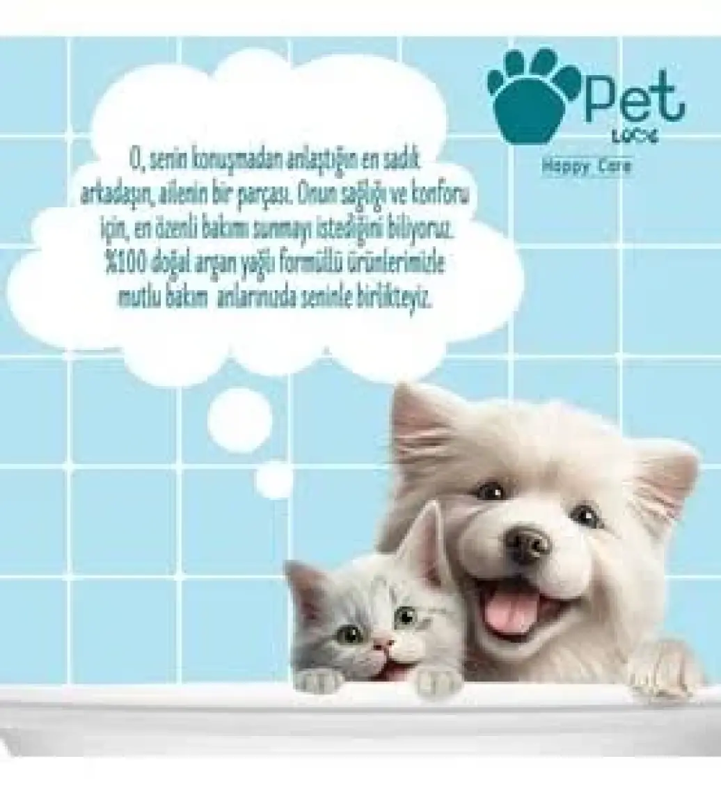 Pet Love Kediler ve Köpekler İçin Tüy Bakım Spreyi Vanilya 150 ml 100% Doğal Argan Yağlı