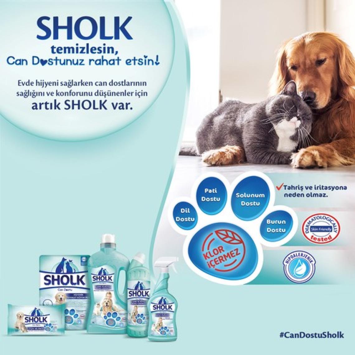 Sholk Evcil Hayvan Leke ve Koku Giderici Hijyenik Sprey 750ML