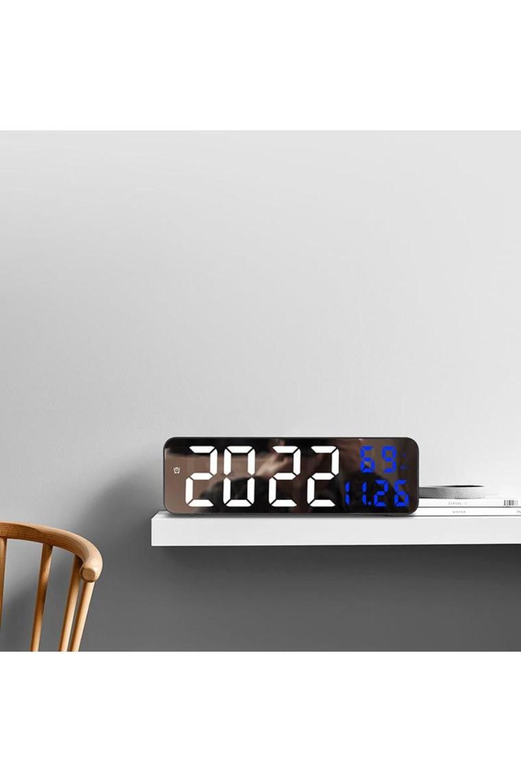 Valkyrie Nem Ölçer Dereceli LED Duvar ve Masa Alarm Saati Lacivert