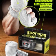 Sporsize Voven Boxing Muay Thai Bandage Boks Bandajı Muay Thai Bandajı El Sargısı 4,5 Metre Beyaz