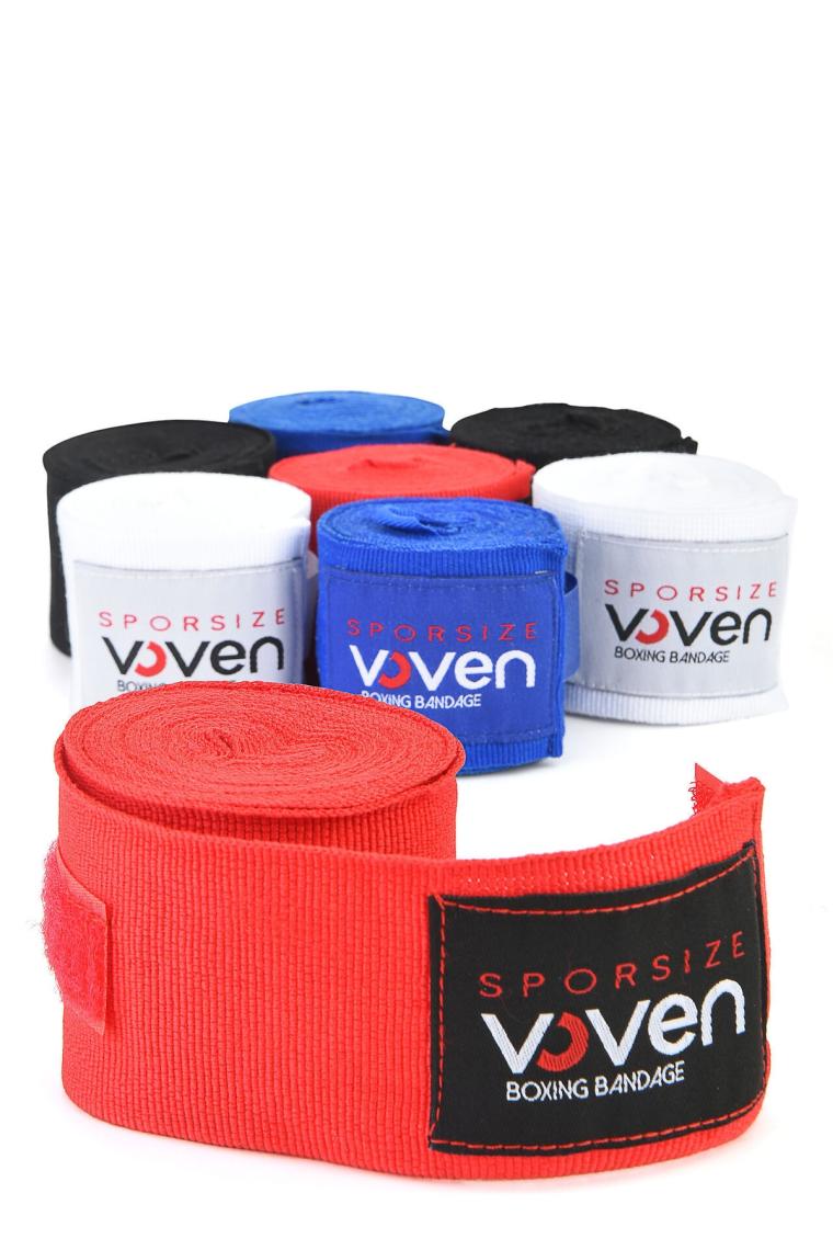 Sporsize Voven Boxing Muay Thai Bandage Boks Bandajı Muay Thai Bandajı El Sargısı 4,5 Metre Beyaz