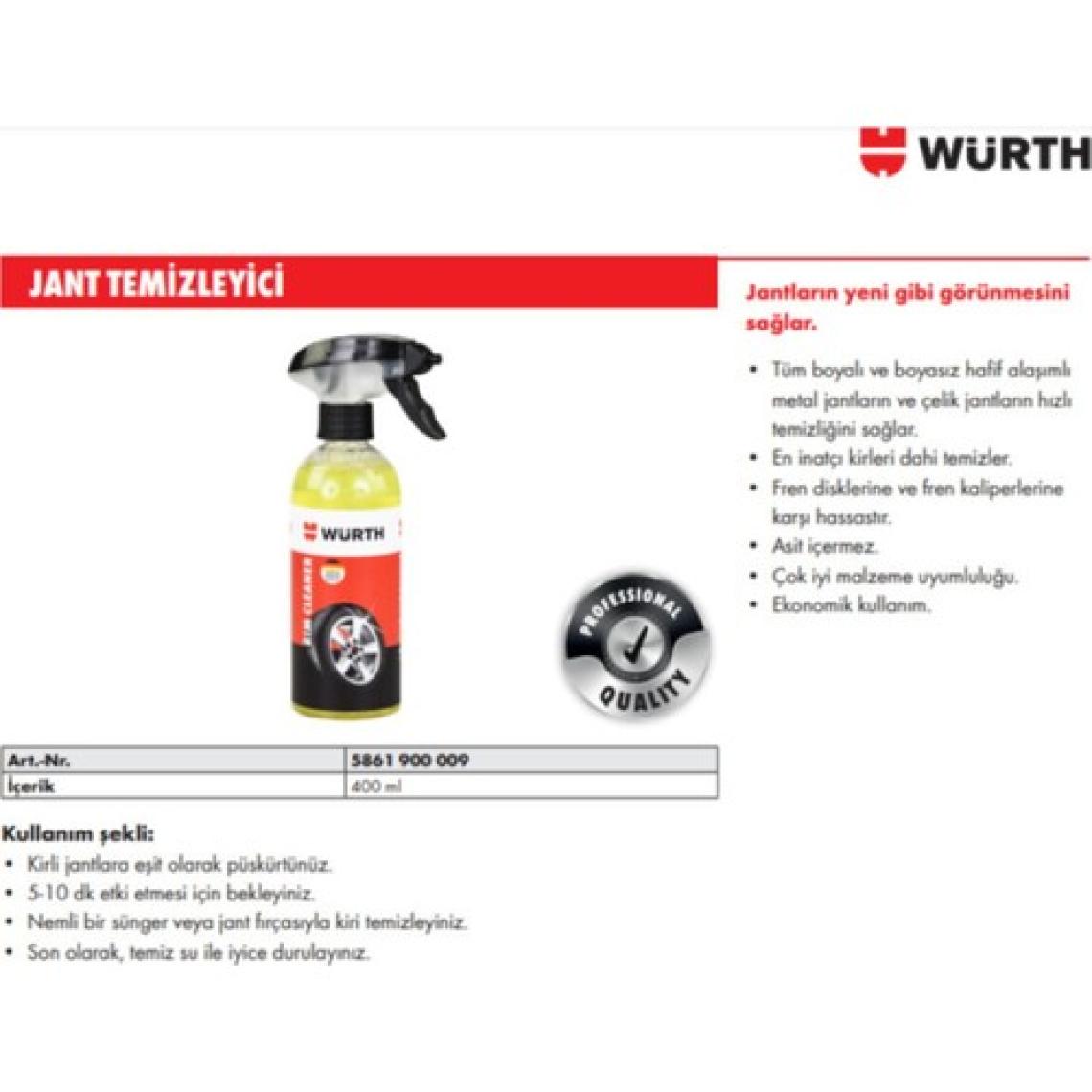 Würth Oto Aksesuar Würth Jant Temizleyici 400ML