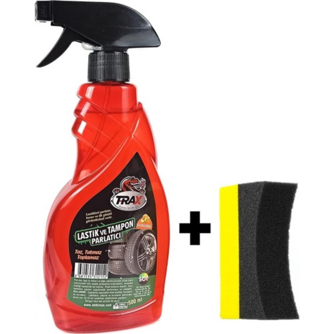 Oto Motto Trax Araba Lastik Parlatıcı Tampon Parlatıcı 500ML + Lastik Süngeri 2'li Set