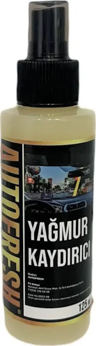 Araç Yağmur Kaydırıcı Sprey Araba Cam Ve Dış Yan Ayna Su Itici 125 Ml