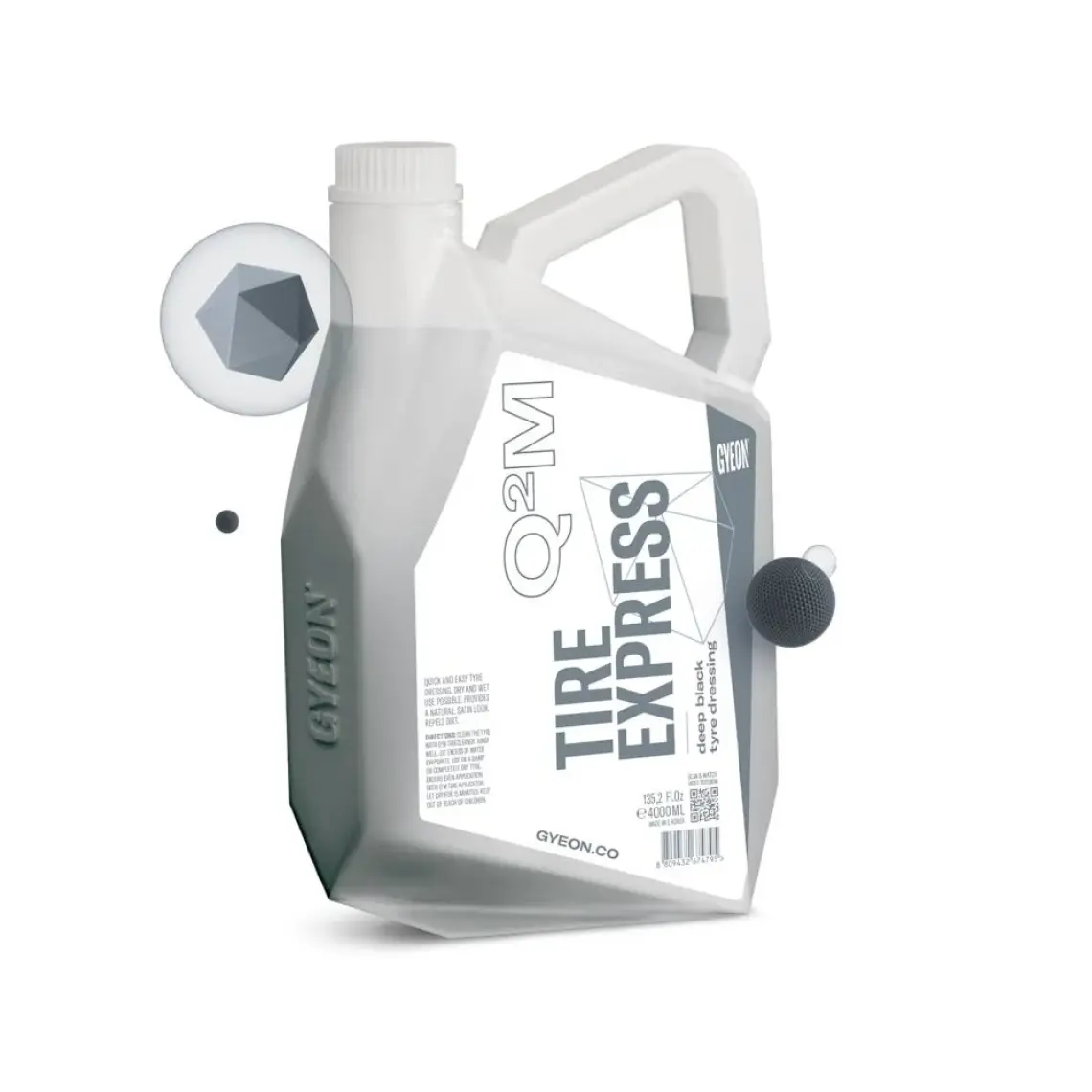 Gyeon Q²m Tire Express Lastik Parlatıcı ve Koruyucu - 500 ml -Su Bazlı Jel Oto Lastik Cilası