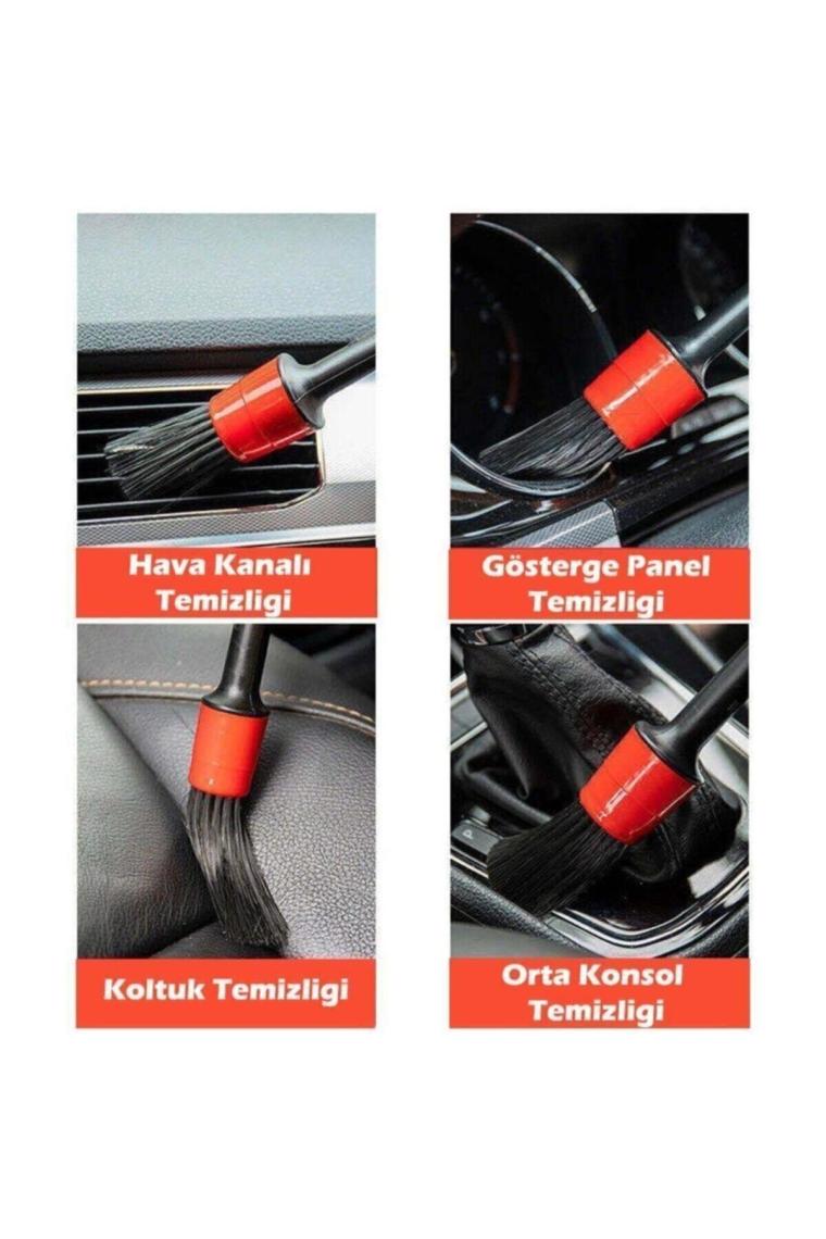 Technosmart Detail Dash Brush Detay Fırçası Seti 5'li Detaylı Farklı Boyutlarda Fırça Seti