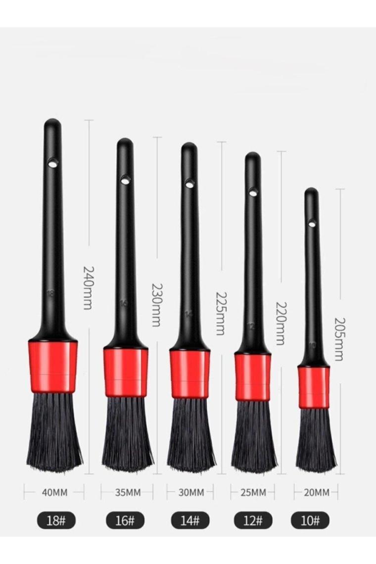 Technosmart Detail Dash Brush Detay Fırçası Seti 5'li Detaylı Farklı Boyutlarda Fırça Seti