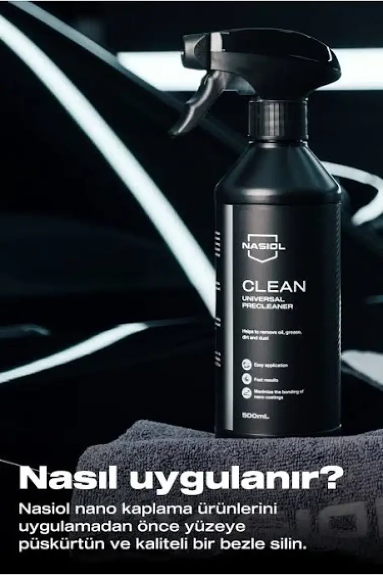 Nasiol Clean Seramik Kaplama Öncesi Yüzey Temizleyici-Genel Temizleme-500ml-Araç,Ev Temizlik Spreyi