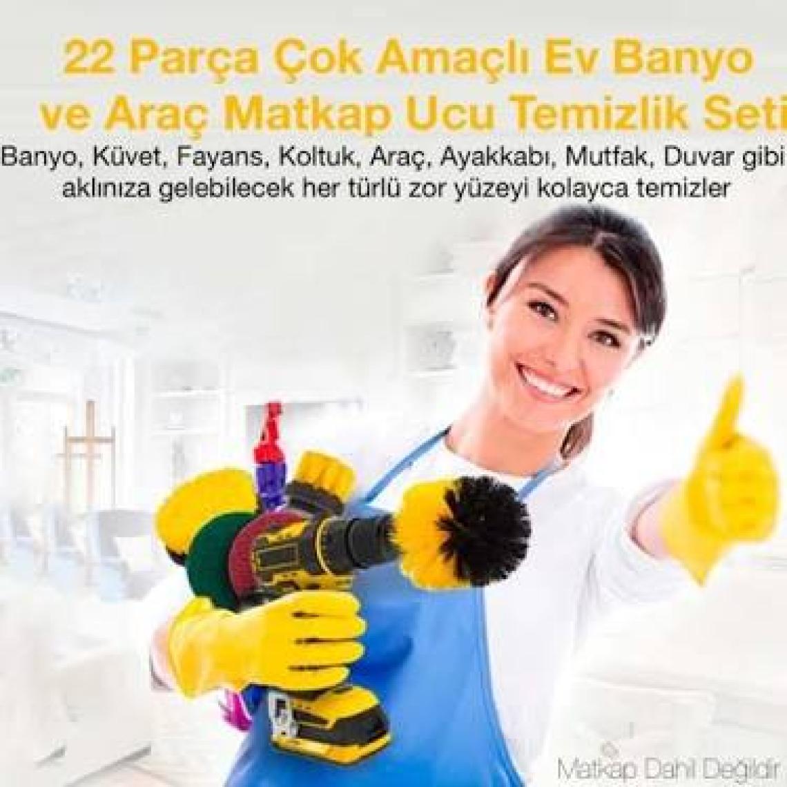 Ally Çok Amaçlı Ev Banyo ve Araç Matkap Ucu Temizlik Seti 22 Parça