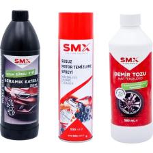 Smx Susuz Motor Temizleme Seramik Katkılı Cila Demir Tozu Jant Temizleyici Set