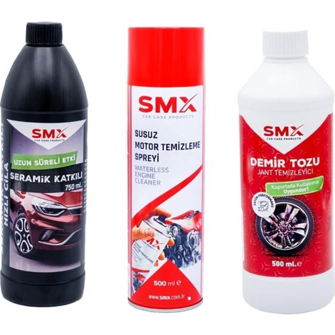 Smx Susuz Motor Temizleme Seramik Katkılı Cila Demir Tozu Jant Temizleyici Set