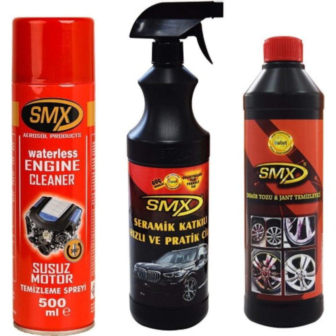 Smx Susuz Motor Temizleme Seramik Katkılı Cila Demir Tozu Jant Temizleyici Set