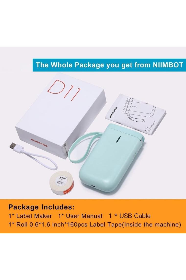 Niimbot D11 Bluetooth Taşınabilir Termal Etiket Yazıcı - Yeşil