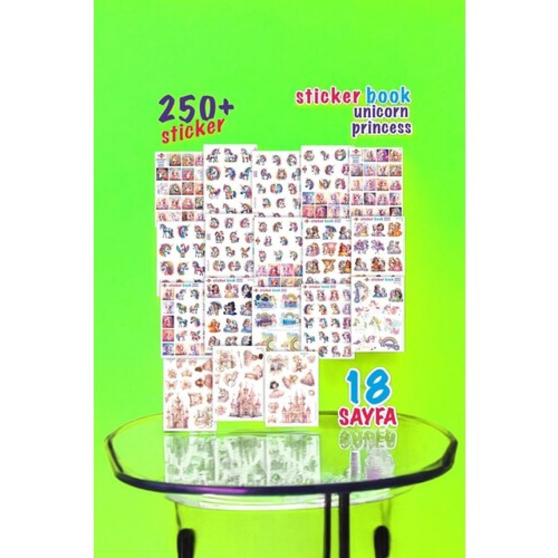 İstisna 250 Unicorn Prenses Sticker Book Ajanda Bullet Journal Laptop Telefon Bavul Etiket Defteri Kitabı