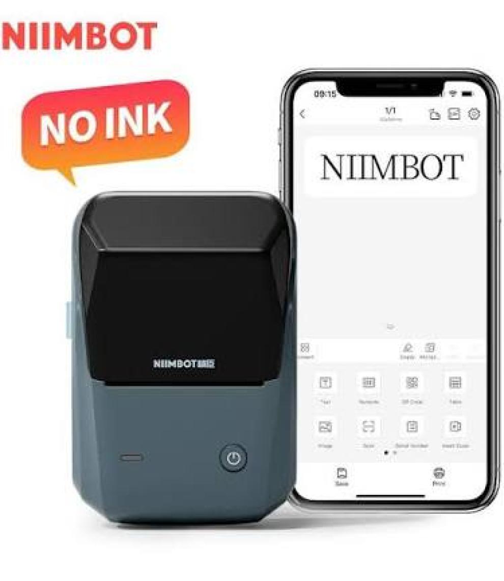 Niimbot B1 Bluetooth Taşınabilir Termal Etiket Yazıcı - Göl Mavisi