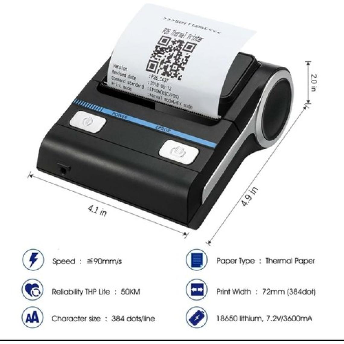 Milestone 80MM Bluetooth Taşınabilir Termal Fiş, Etiket ve Barkod Yazıcı