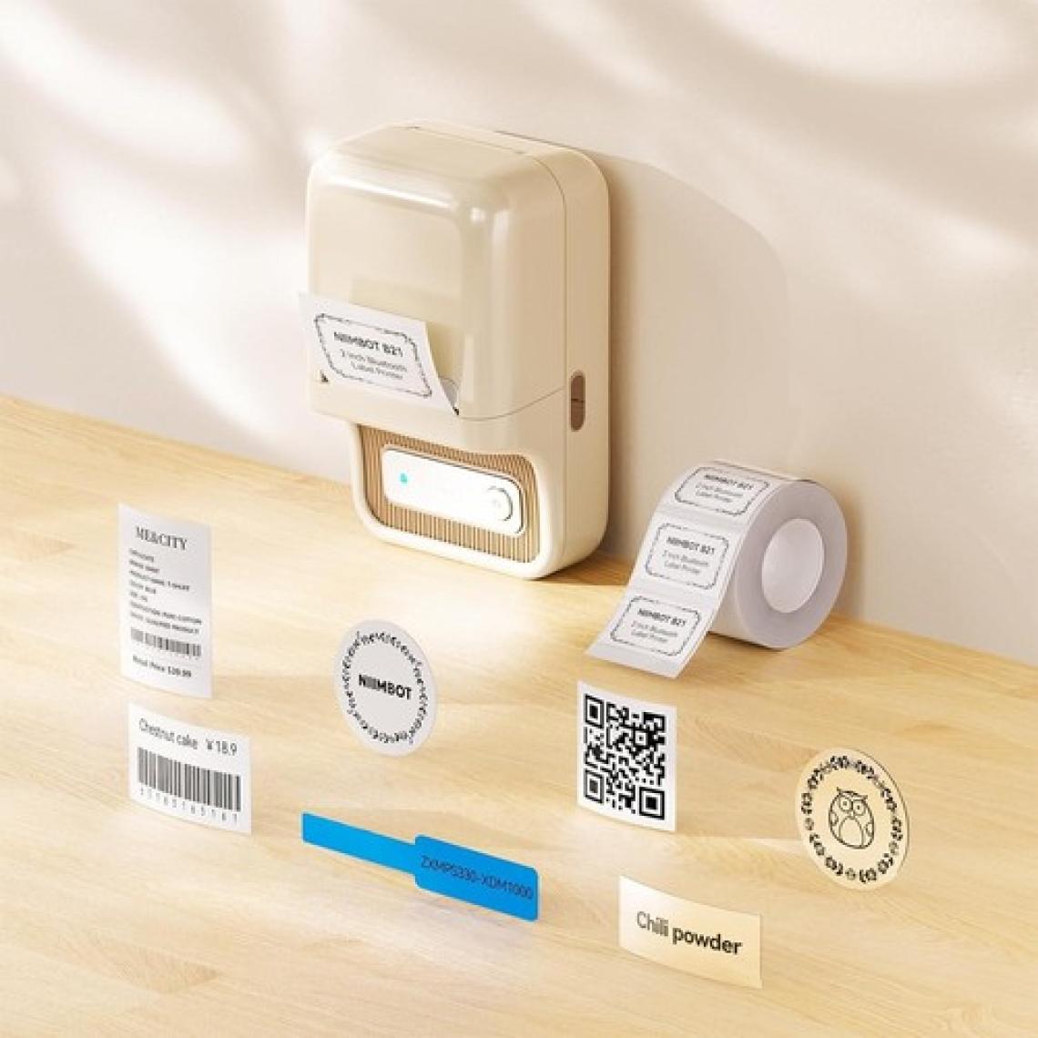 Niimbot B21S Bluetooth Taşınabilir Termal Etiket Yazıcı - Krem