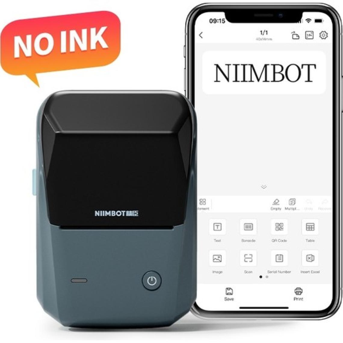 Niimbot B1 Bluetooth Taşınabilir Termal Etiket Yazıcı - Göl Mavisi