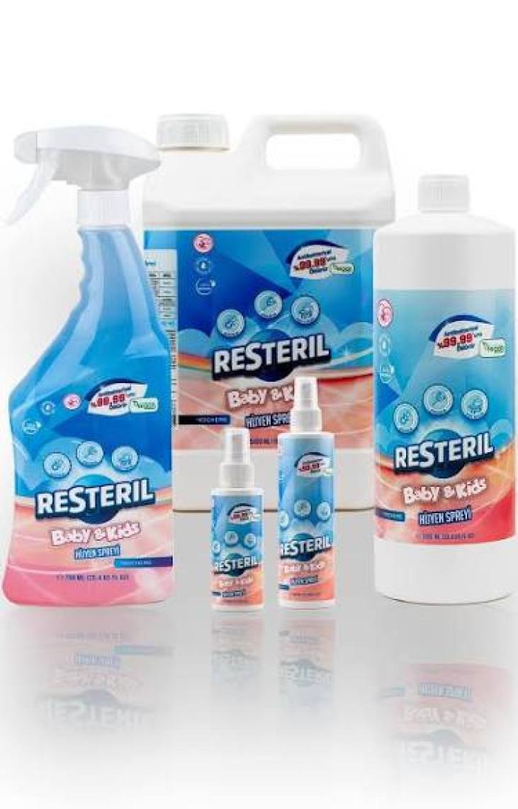 Resteril Hijyen Spreyi Baby&Kids 5'li Set Bebek Çocuk Oyuncak Biberon Emzik Temizleyici Dezenfektan