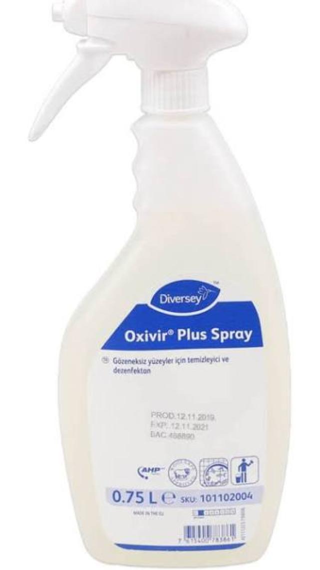 Diversey Oxivir Plus Spray Dezenfektanlı Yüzey Temizleyici 750 ml