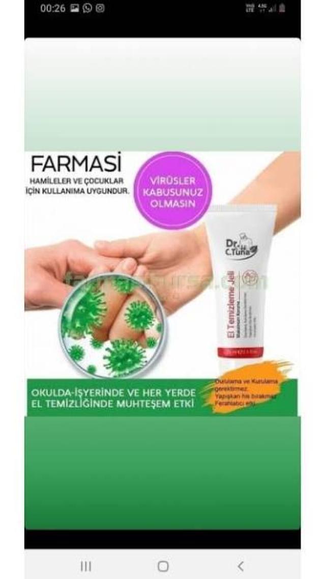 Farmasi Dr.c.tuna El Dezenfektan Temizleme Jeli 75 ml
