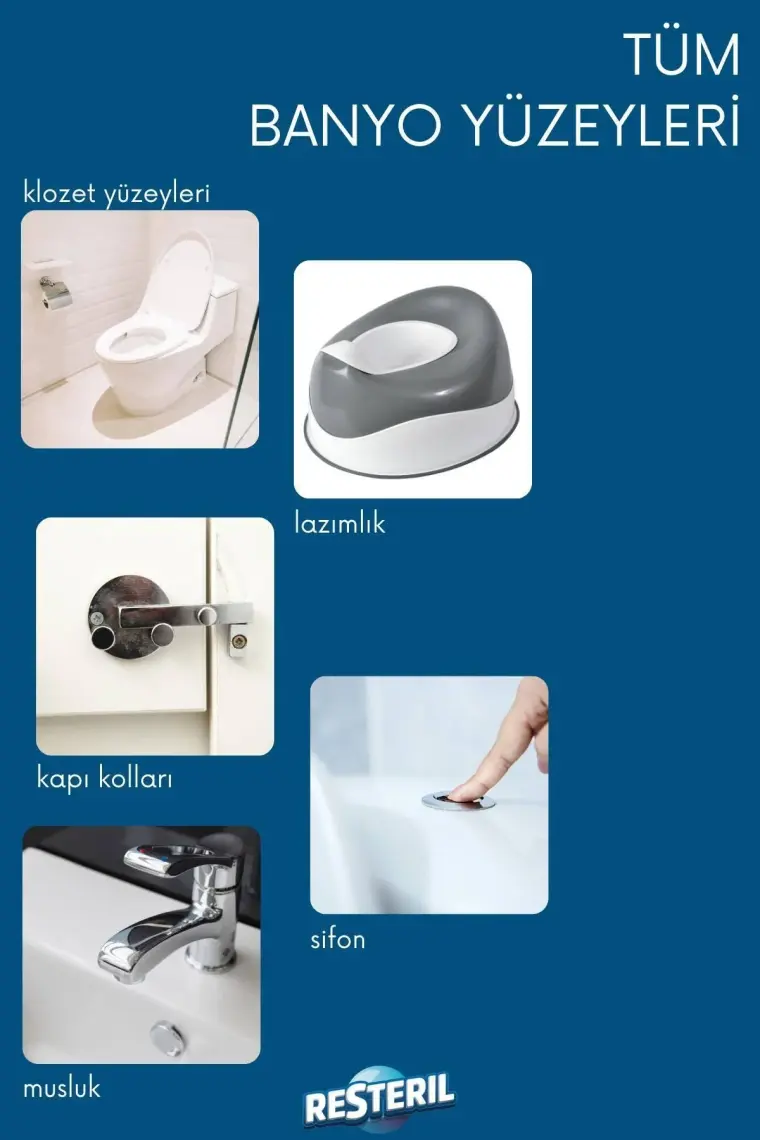Resteril Klozet Temizleyici Klozet Kapağı Dezenfektan Sprey %99.99 Alkolsüz Sterilizasyon 500 ml