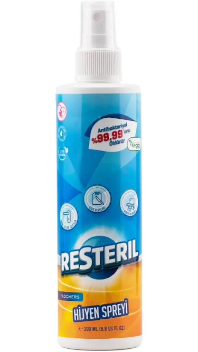 Resteril Hijyen Spreyi 200ml Klozet Temizleyici Dezenfektan Sprey Küf Giderici Banyo Mutfak Yüzey