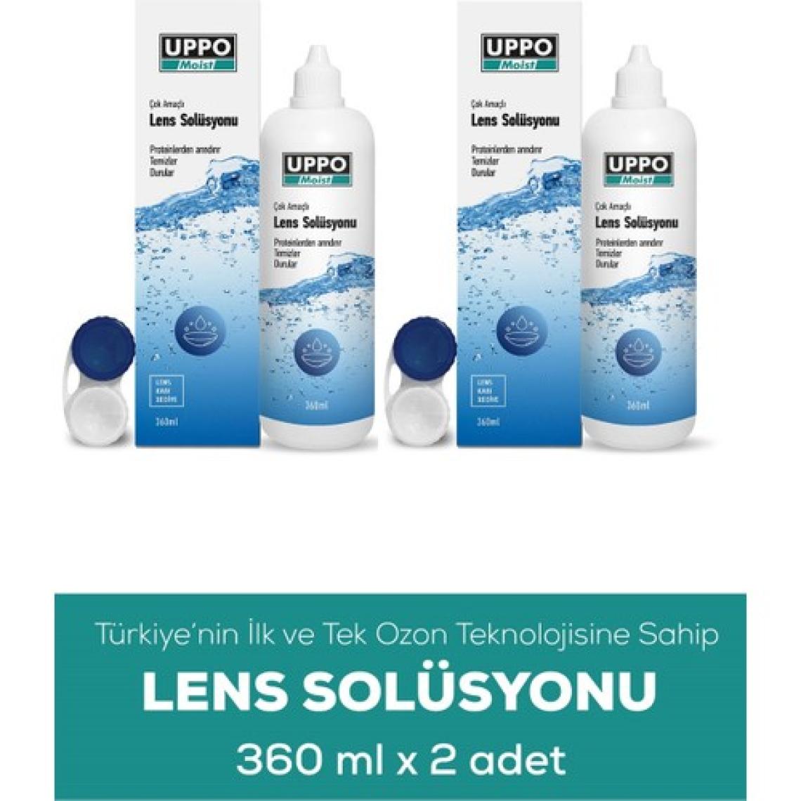 Uppo Moist Lens  Solüsyonu 360 ml 2 Li Paket Türkiye'de ve Dünya'da Ozanlama Teknolojisi ile Üretilen Ilk Solüsyon