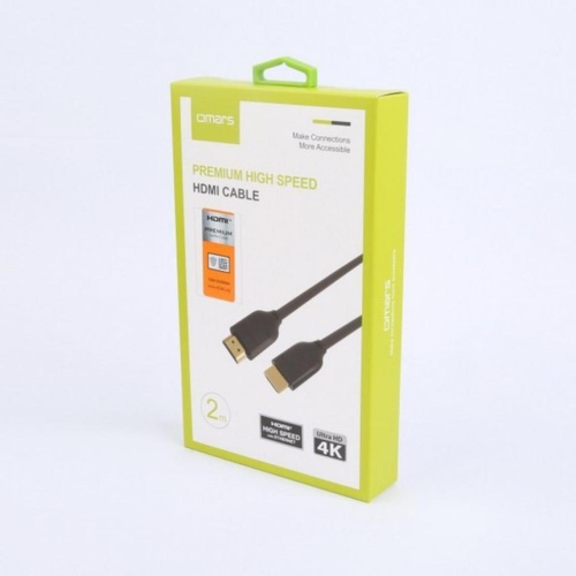 Omars Premium Sertifikalı 4K@60Hz 18GBPS HDMI 2.0b Kablo 2 Metre