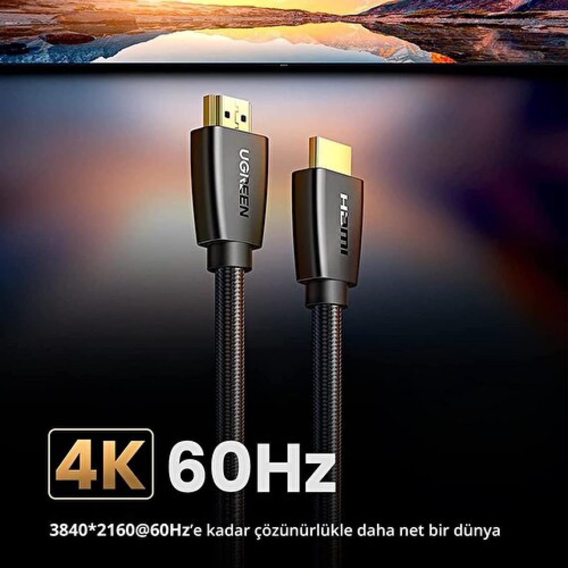 Ugreen 4K HDMI Örgülü Görüntü ve Ses Aktarma Kablosu 2 Metre