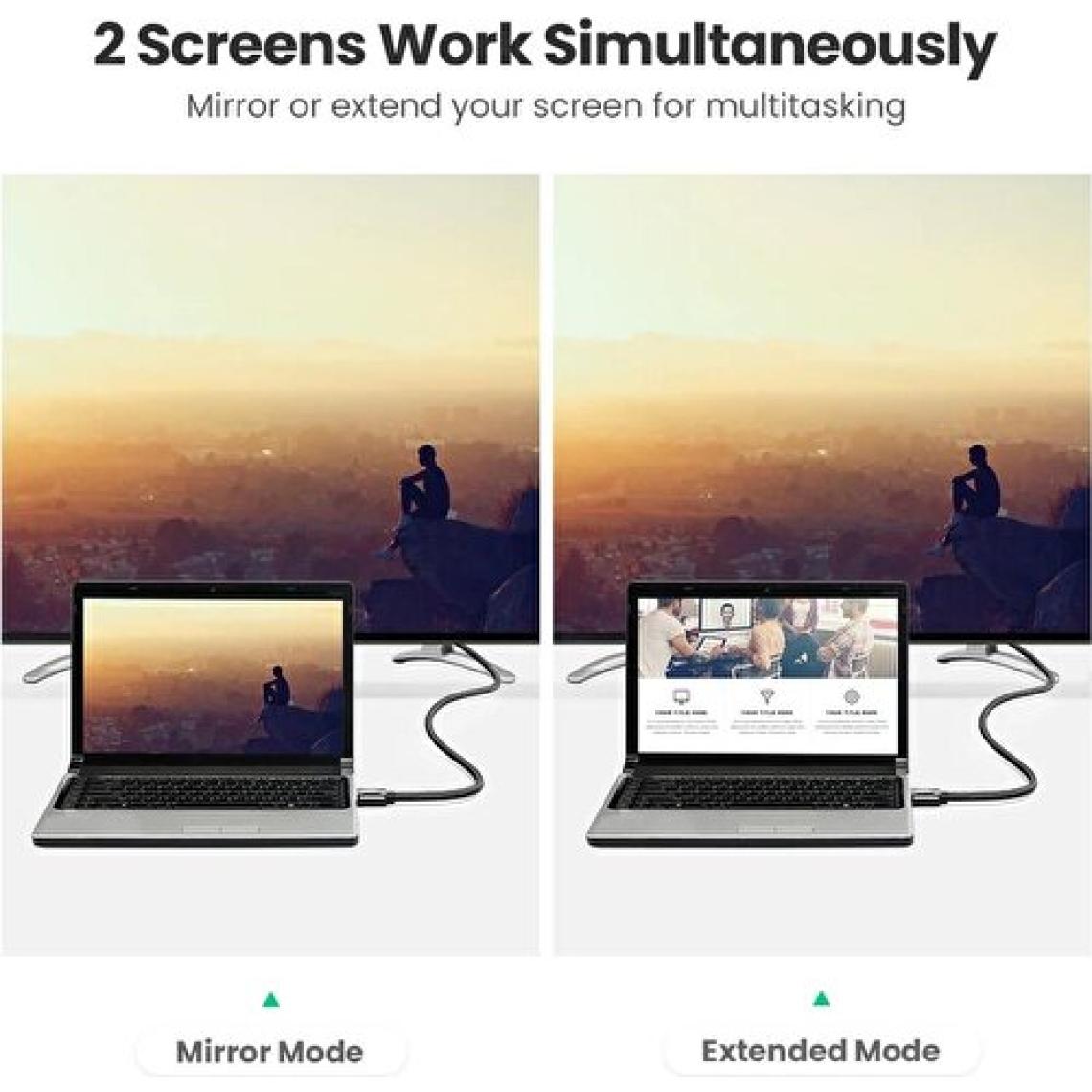 Ugreen 8k 60Hz HDMI 2.1 Örgülü Görüntü Aktarma Kablosu 2 Metre