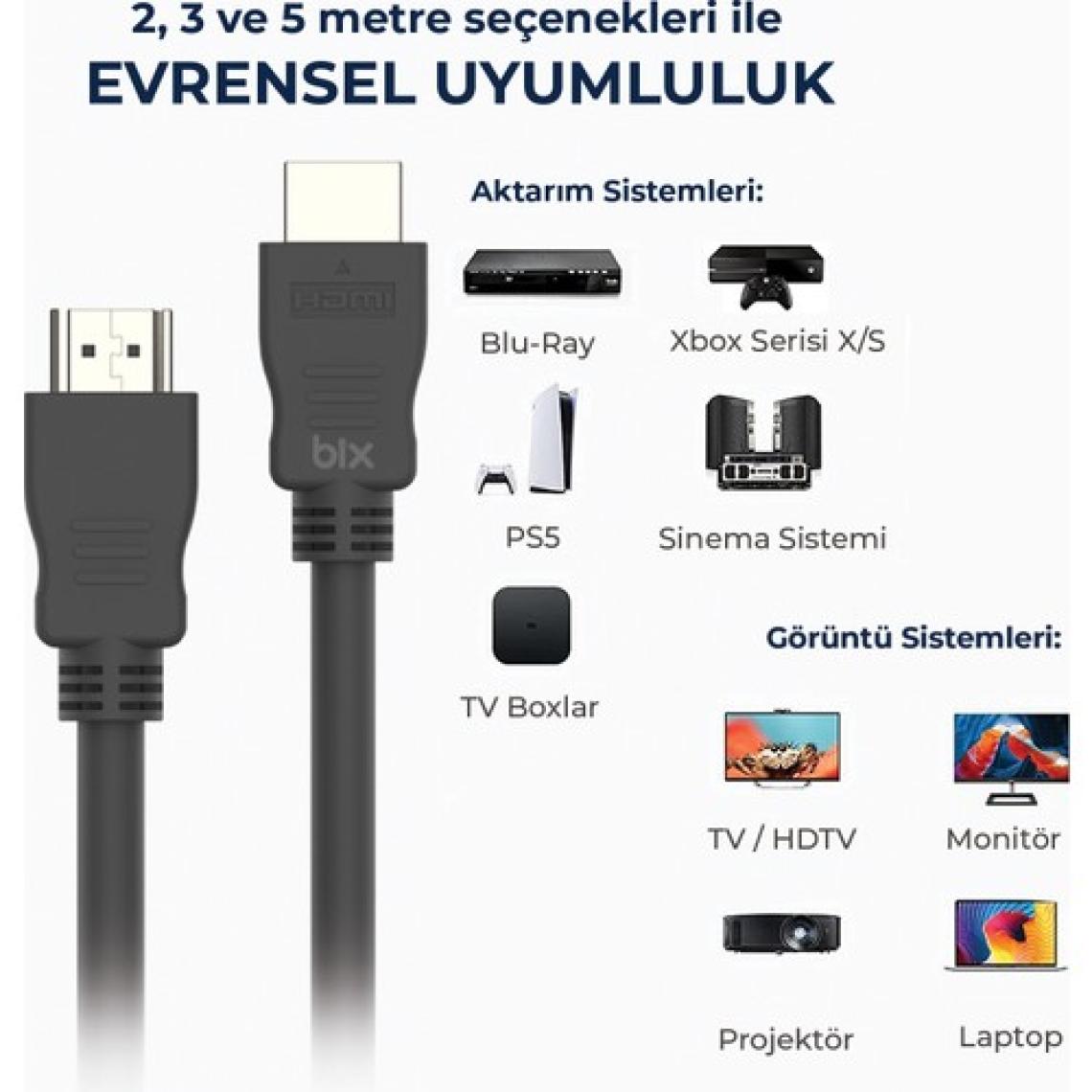 Bix NHD03 3 m 4K HDMI Kablo