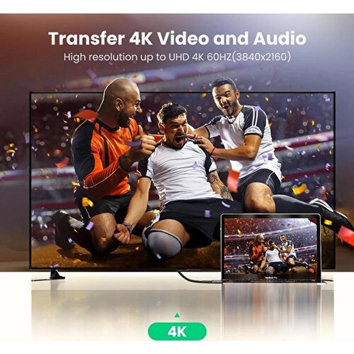 Ugreen 8k 60Hz HDMI 2.1 Örgülü Görüntü Aktarma Kablosu 3 Metre