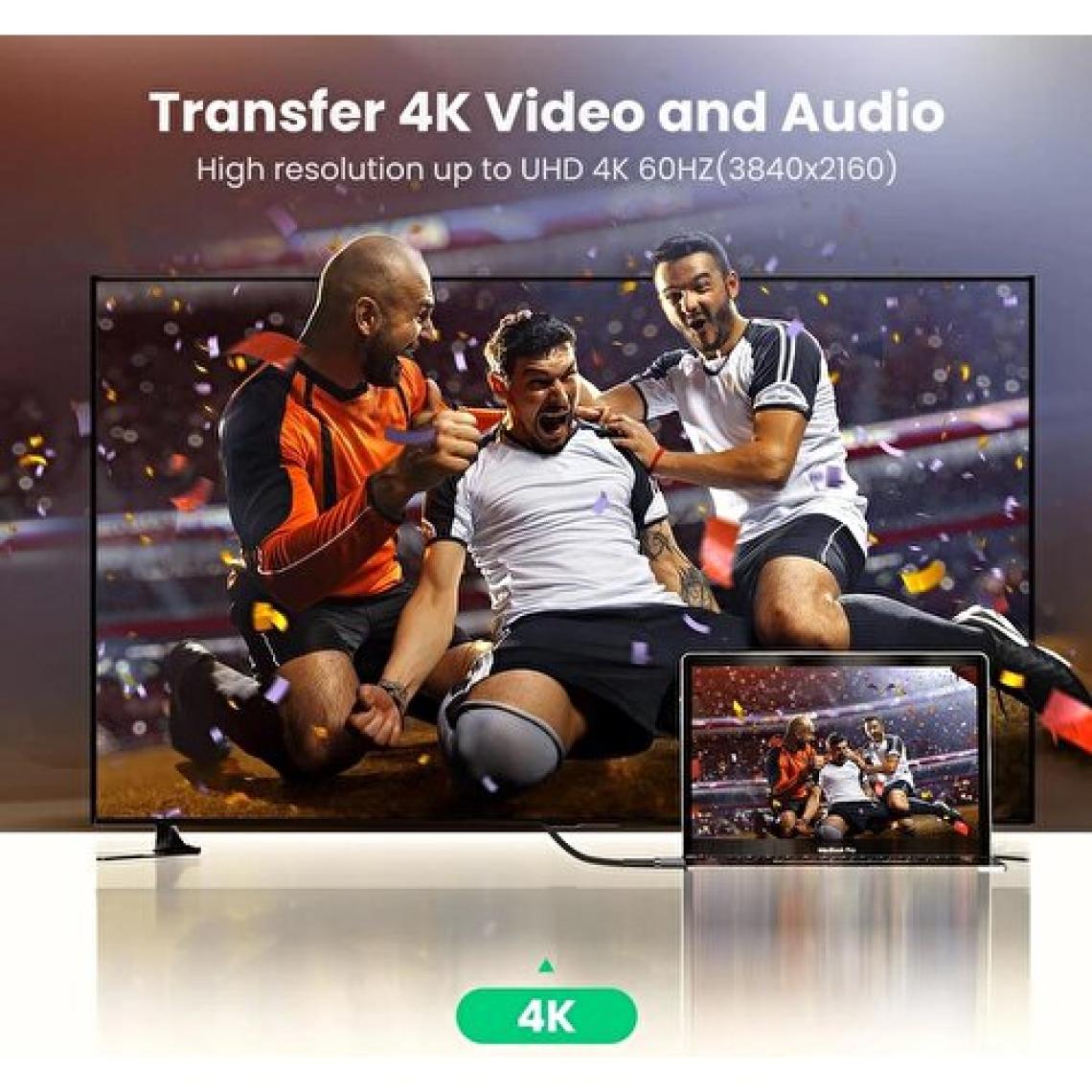 Ugreen 8k 60Hz HDMI 2.1 Örgülü Görüntü Aktarma Kablosu 1.5 Metre