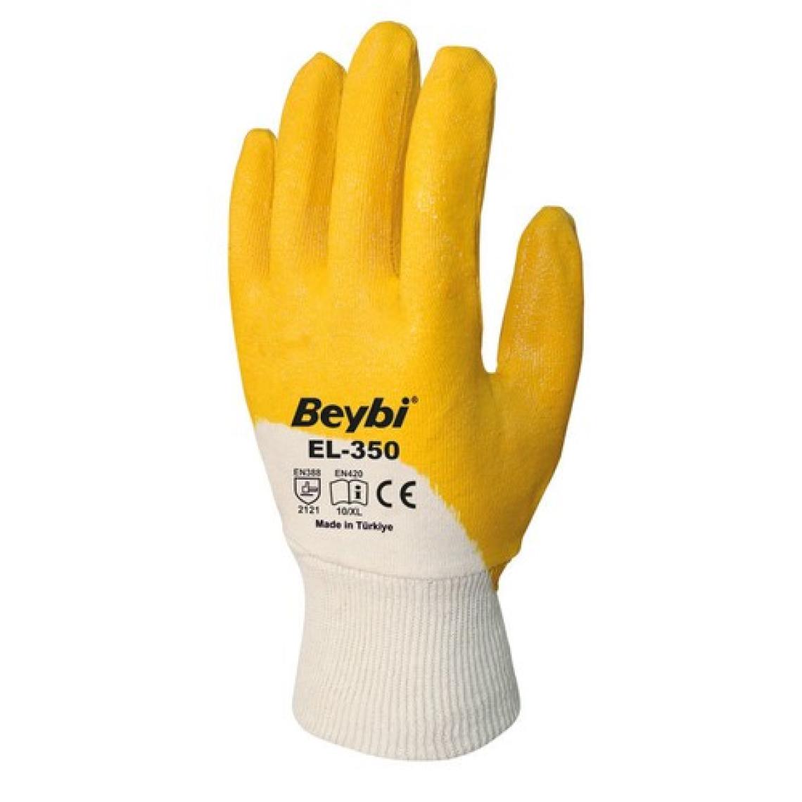 Nitril Eldiven Sarı-Beyaz 10" Beybi El-350 / 288 Çift
