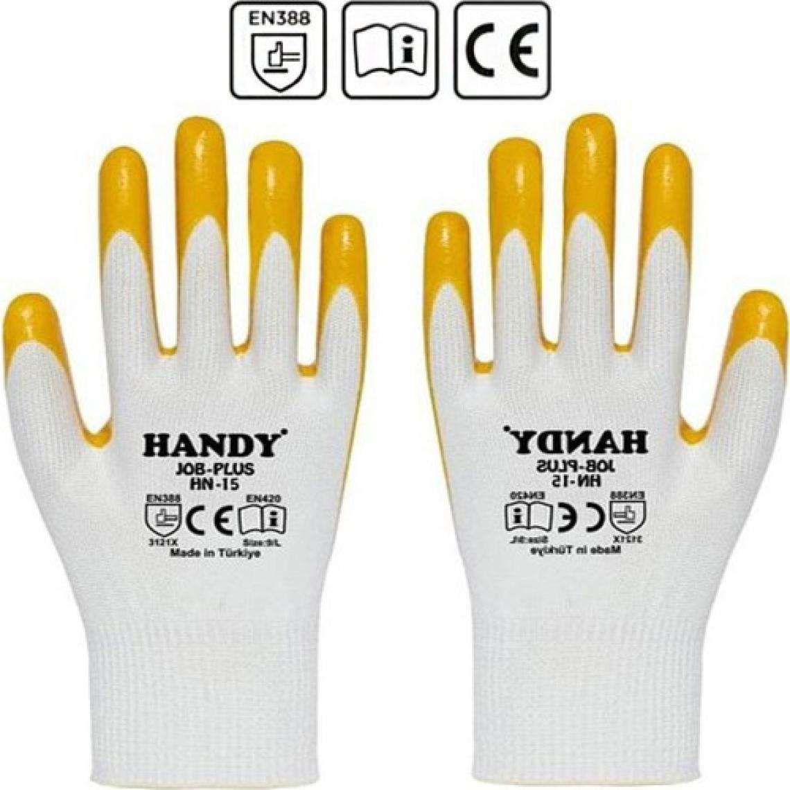 Handy Hn-15 Nitril Kaplama Iş Eldiveni Sanayi Inşaat Usta Eldiven 10/xl 1 Çift