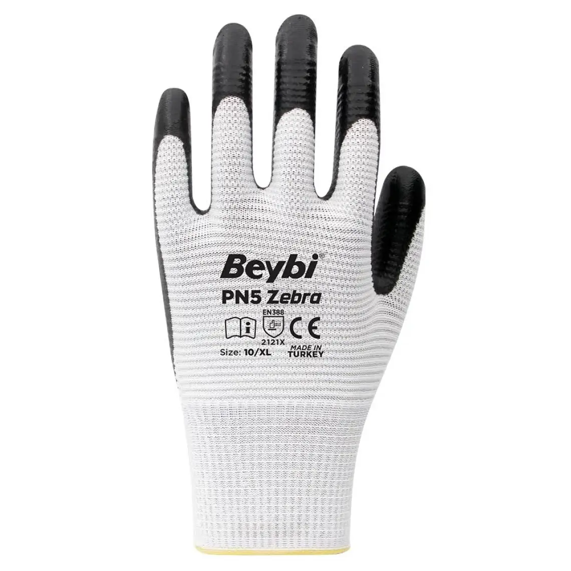 Beybi Pn5 Zebra Kırmızı Polyester Örme Nitril Eldiven