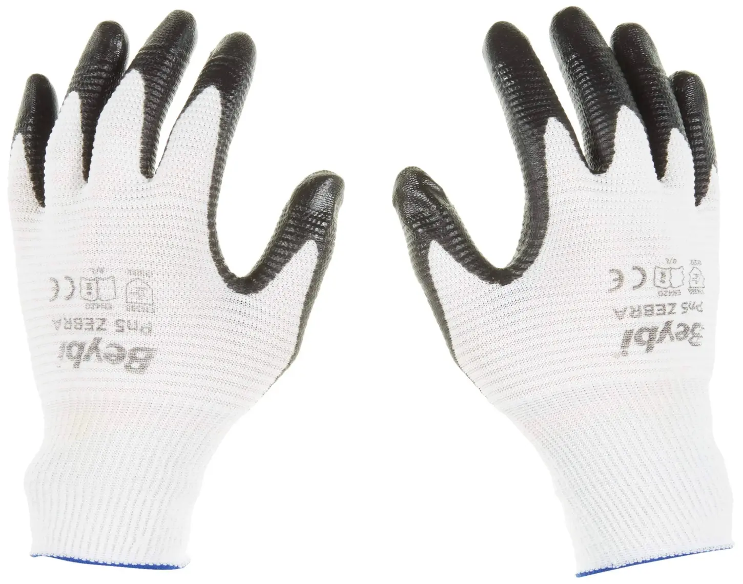 Beybi Pn5 Zebra Kırmızı Polyester Örme Nitril Eldiven
