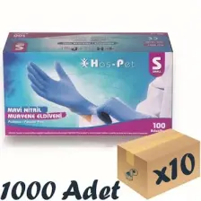 Has-Pet Pudrasız Eldiven Mavi Nitril 100'lü S Beden