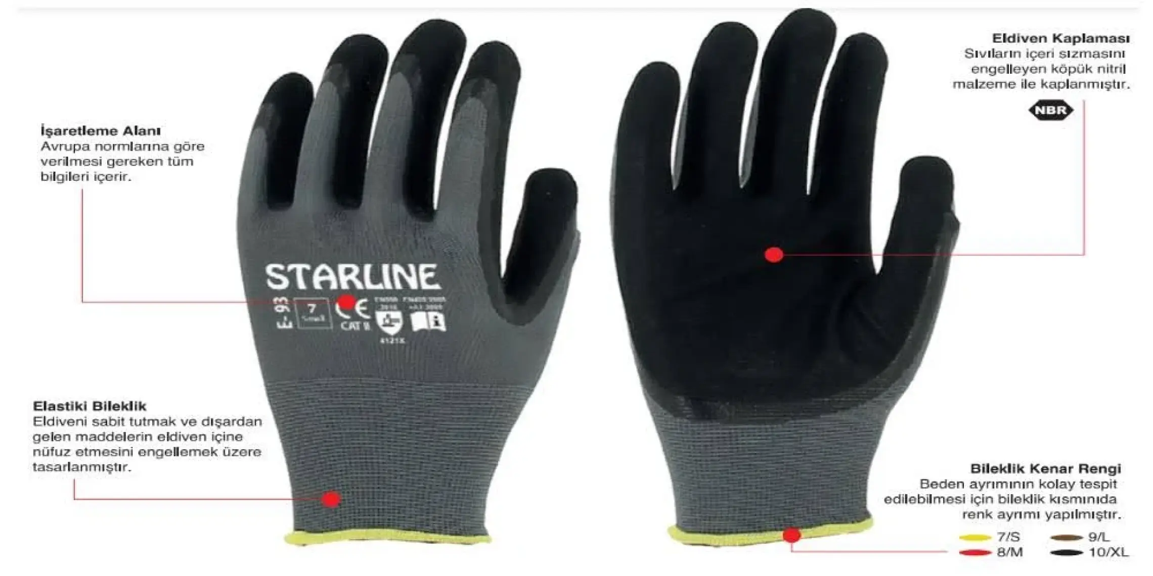 Kardelen İş Elbiseleri Starline E-93 Köpük Nitril Eldiven